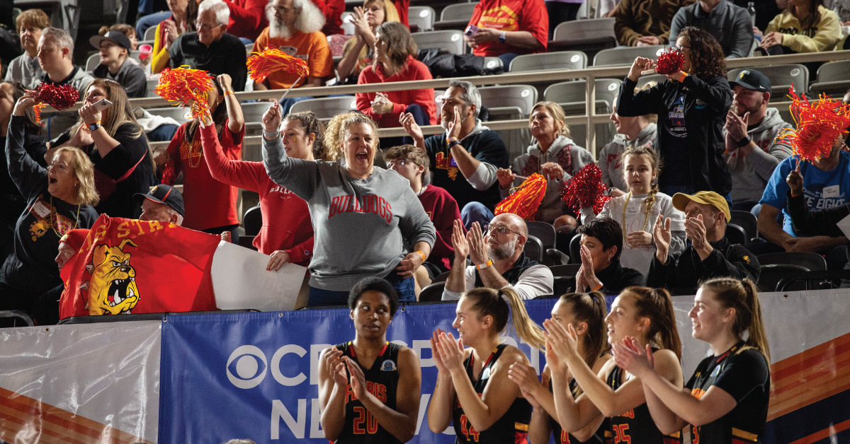 Fans at Women's Basketball Final Four game