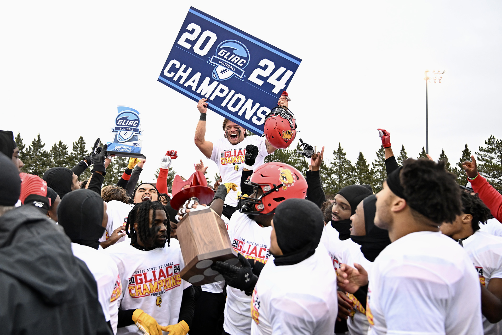 Bulldog football celebrates