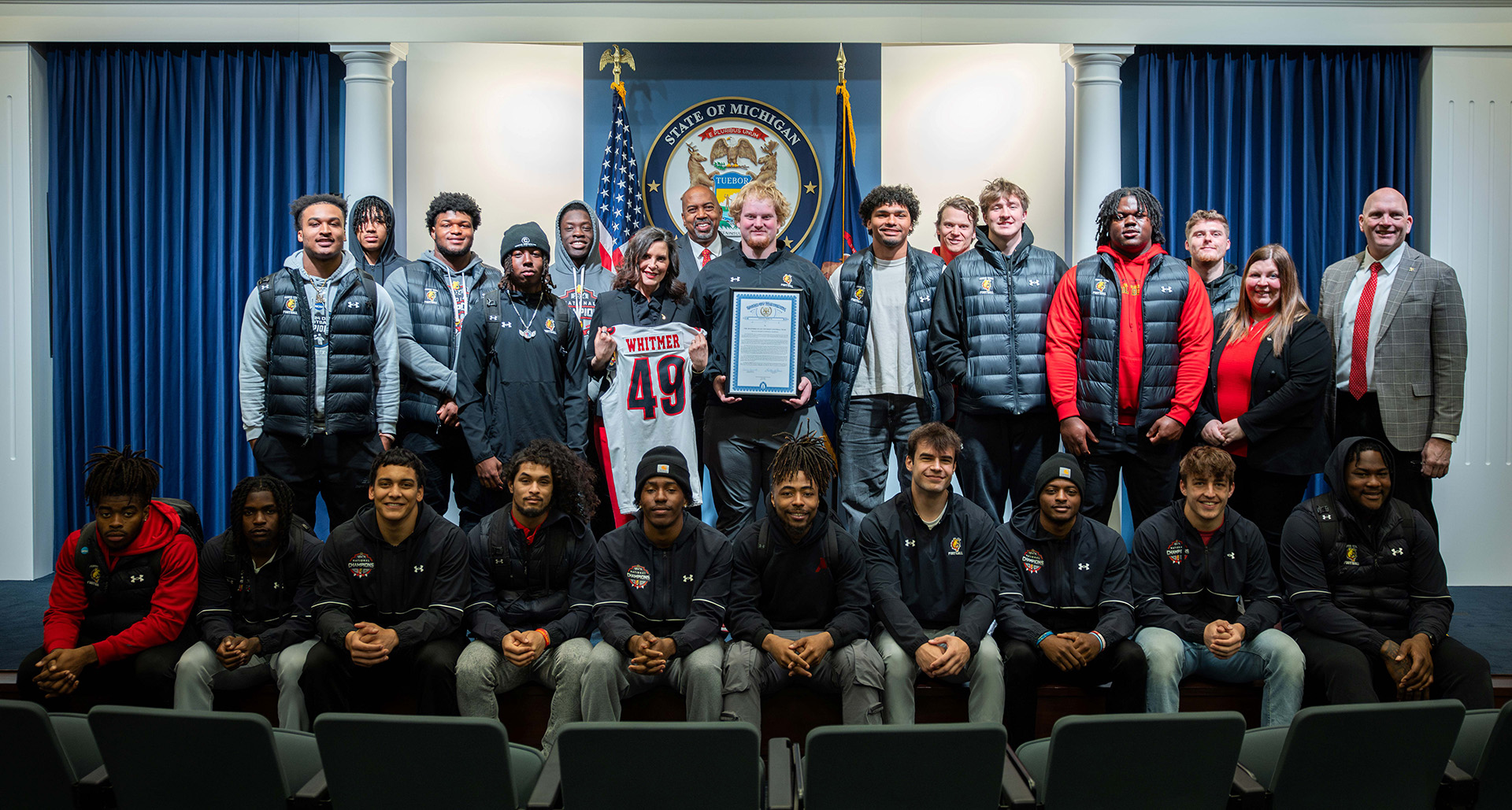 Ferris State football team honored by Gov. Whitmer and lawmakers