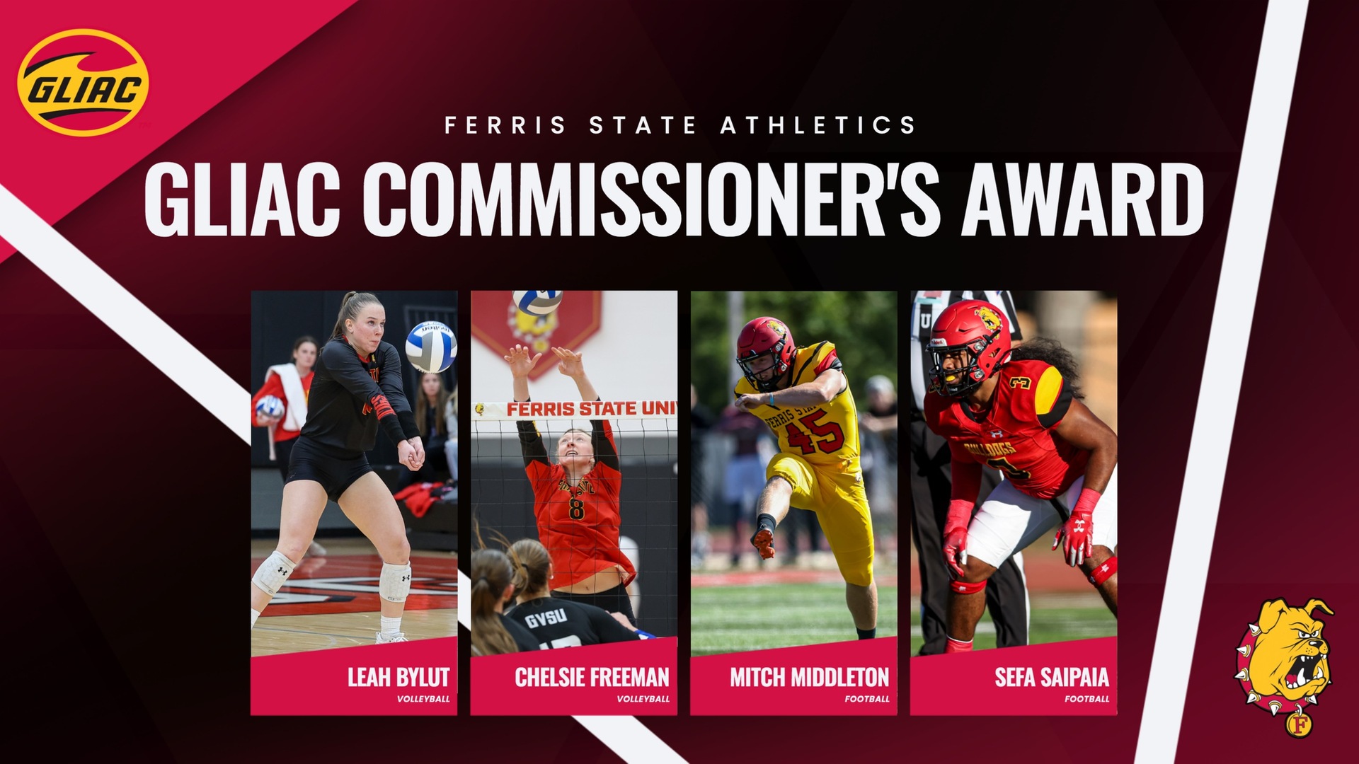 Ferris State athletes earn GLIAC Commissioner's Awards