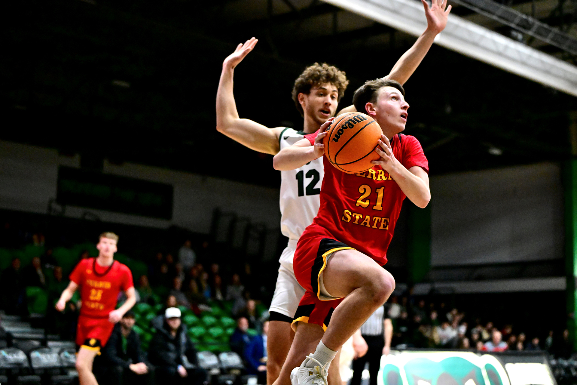 This is a feature story on Ferris State men's basketball guard Ethan Erickson