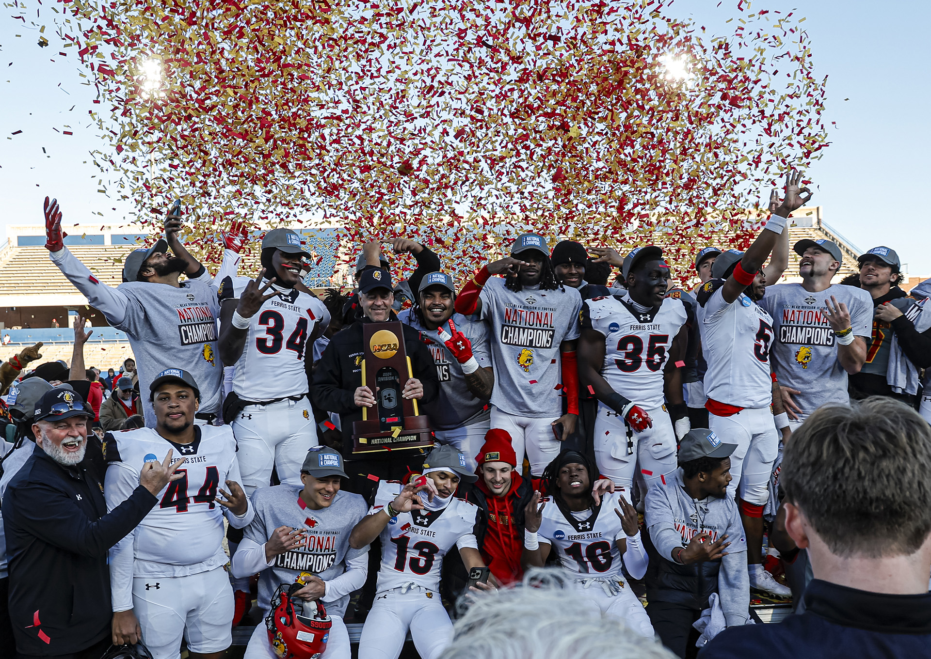 Ferris State football national championship and volleyball success celebration