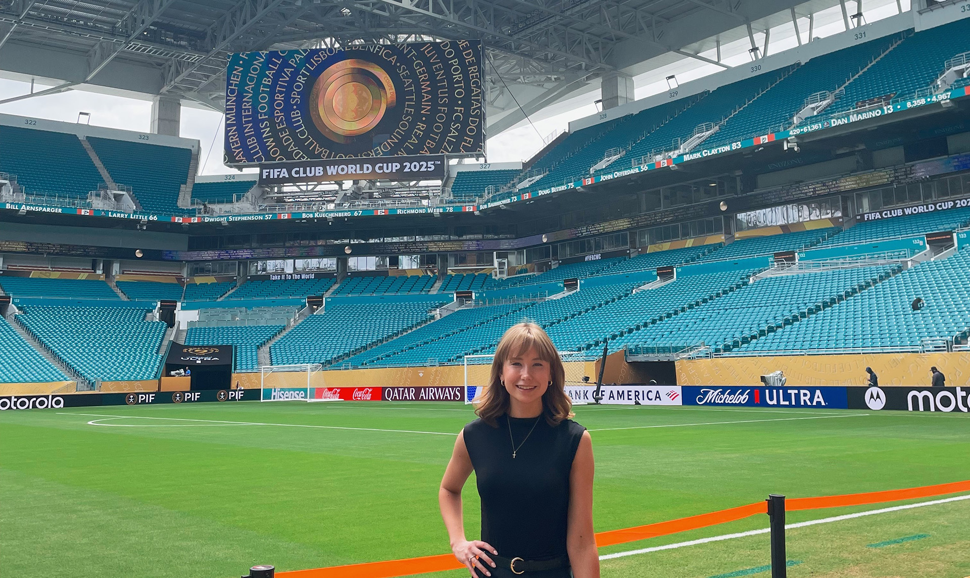 Arismia Lautenbach interns with the NFL's Miami Dolphins