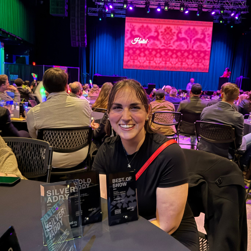 woman with awards
