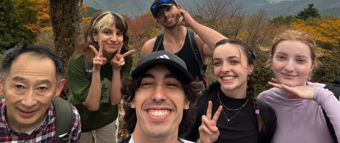 group of students on a hike