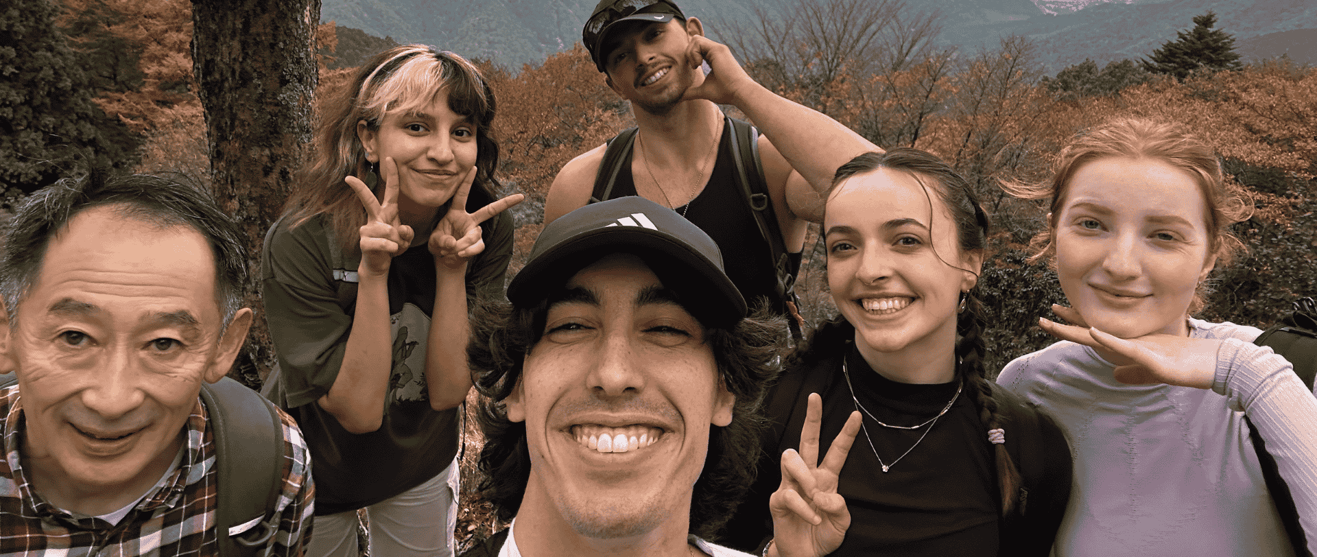 group of students on a hike