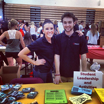 Adam Donaghy is pictured here with fellow student leader Avery Larson