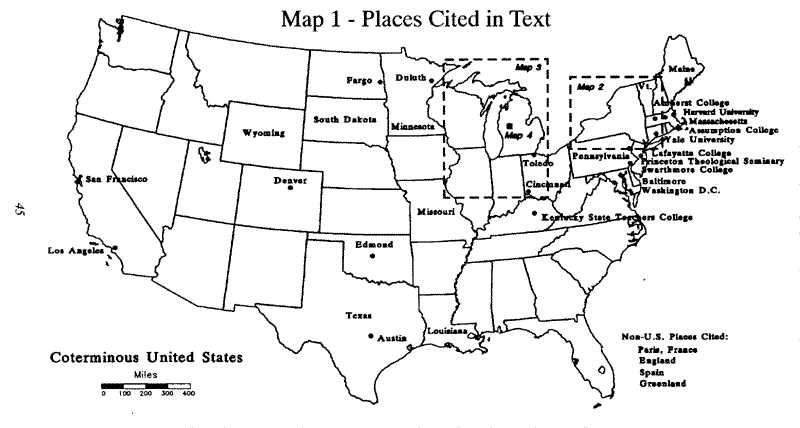 Places Cited in Text Map
