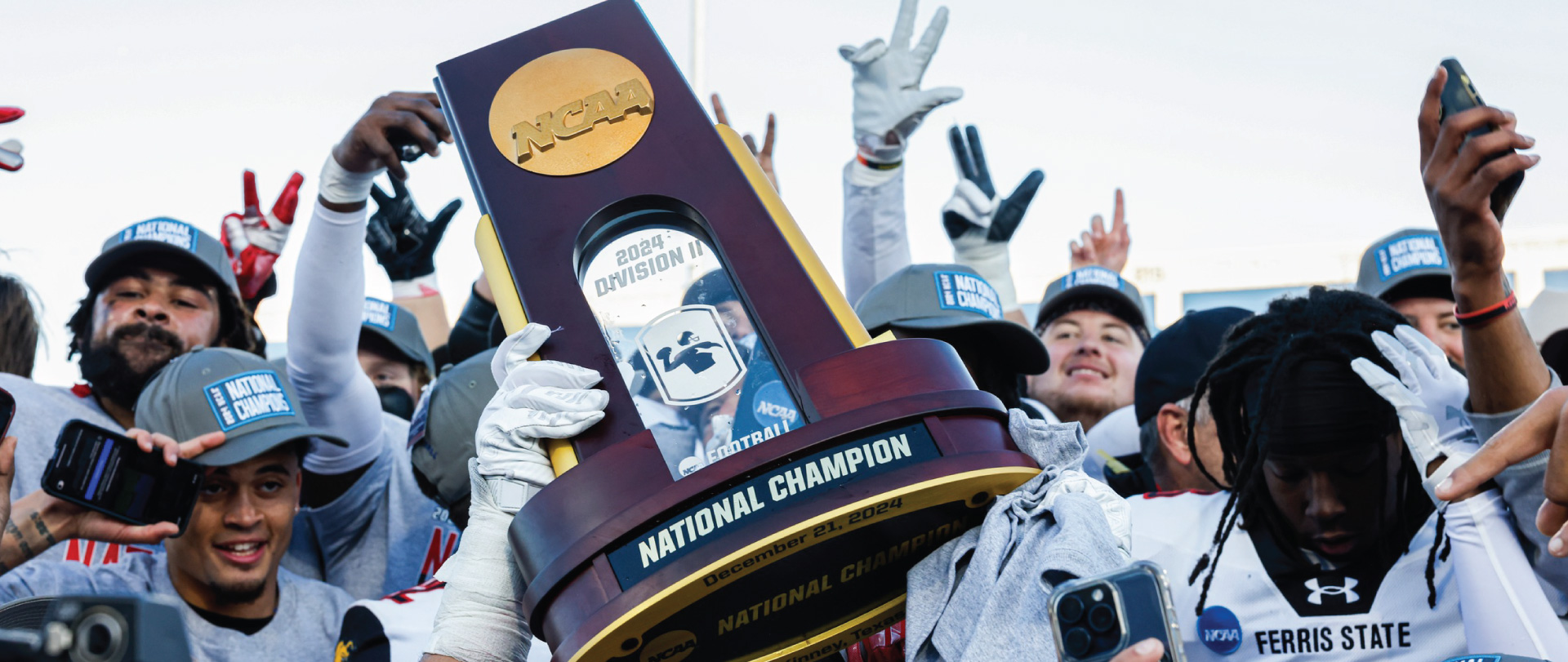 Ferris State football after winning the national championship