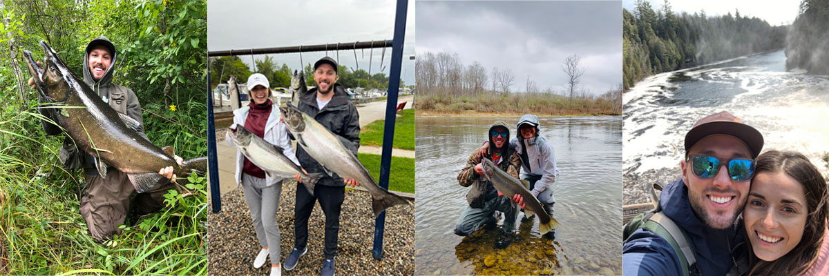 Pictures of Dr. Albright and his girlfriend with fish they have caught