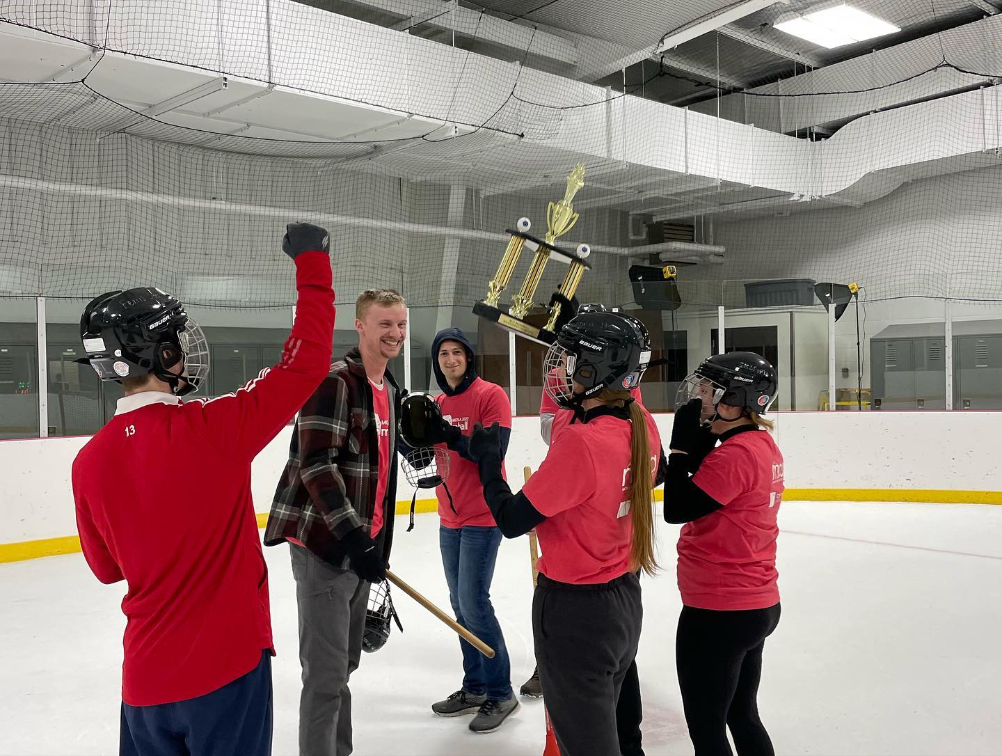 MCO students playing broomball