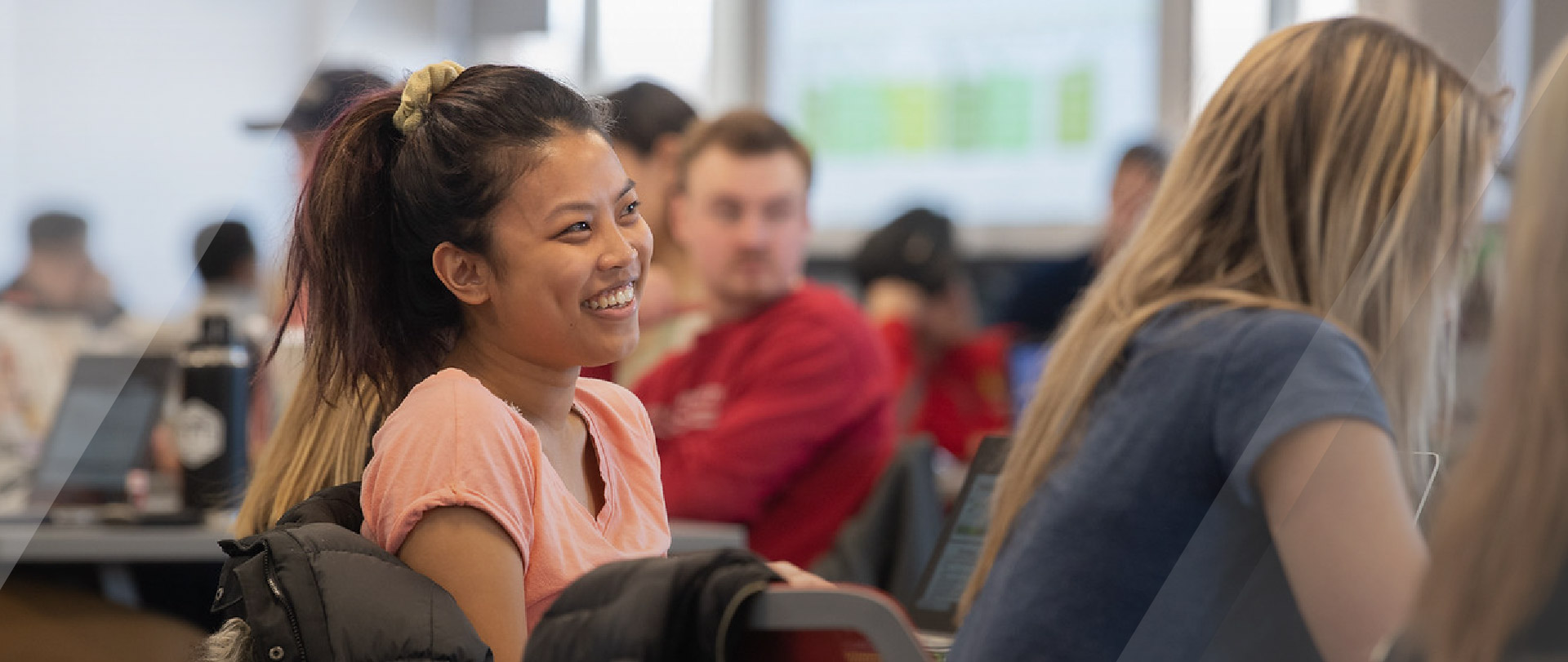 student in pharmacy classroom