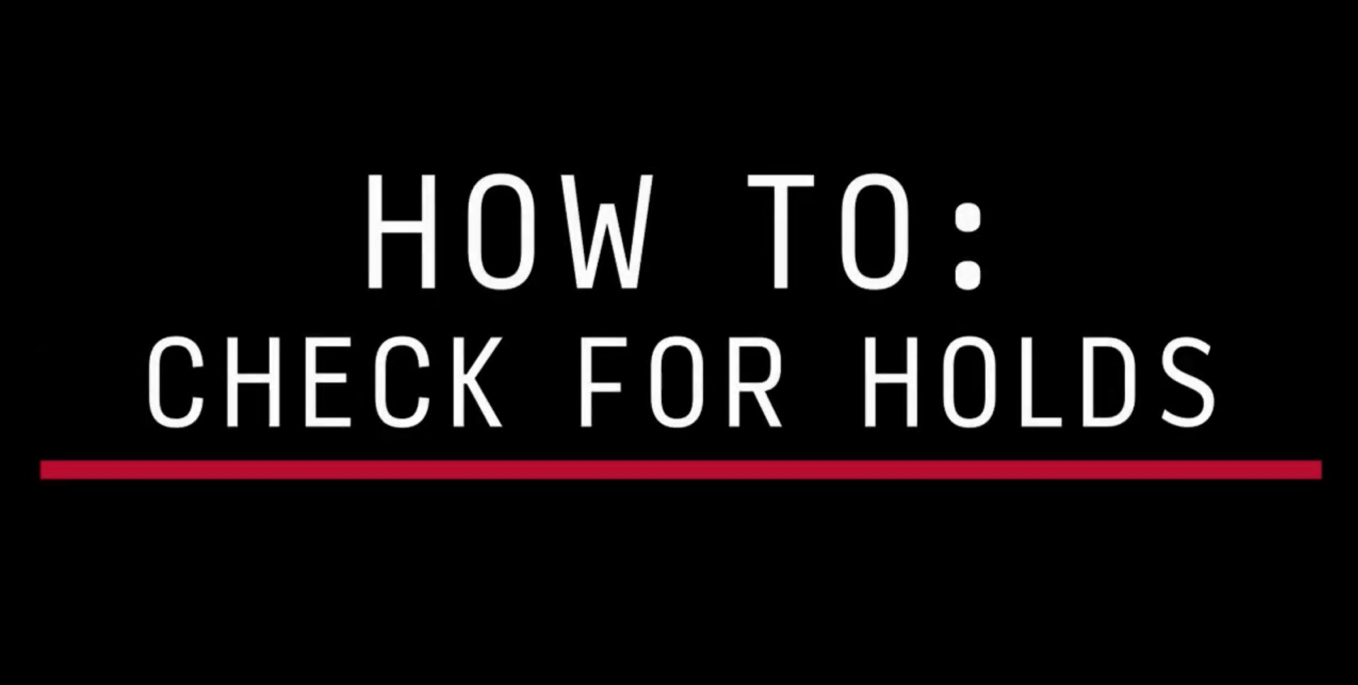 How to check for holds