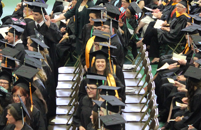 Nicole Lesperance at her Northwestern Michigan College graduation ceremony. 