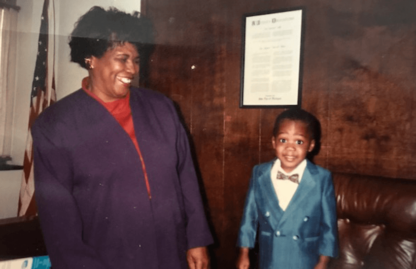 Tony Fountain with his mom