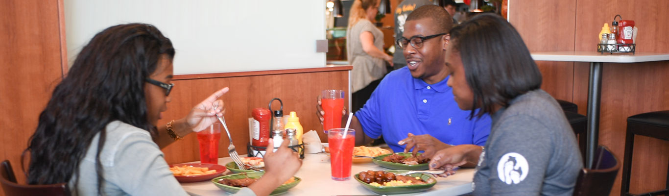 Students dining together