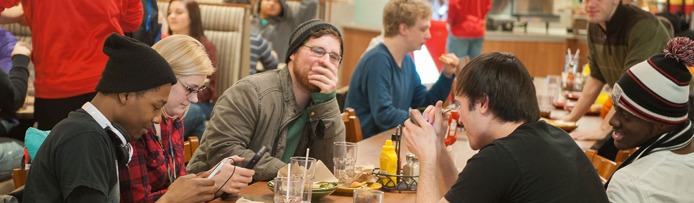 Students in the Quad Cafe at Ferris State University