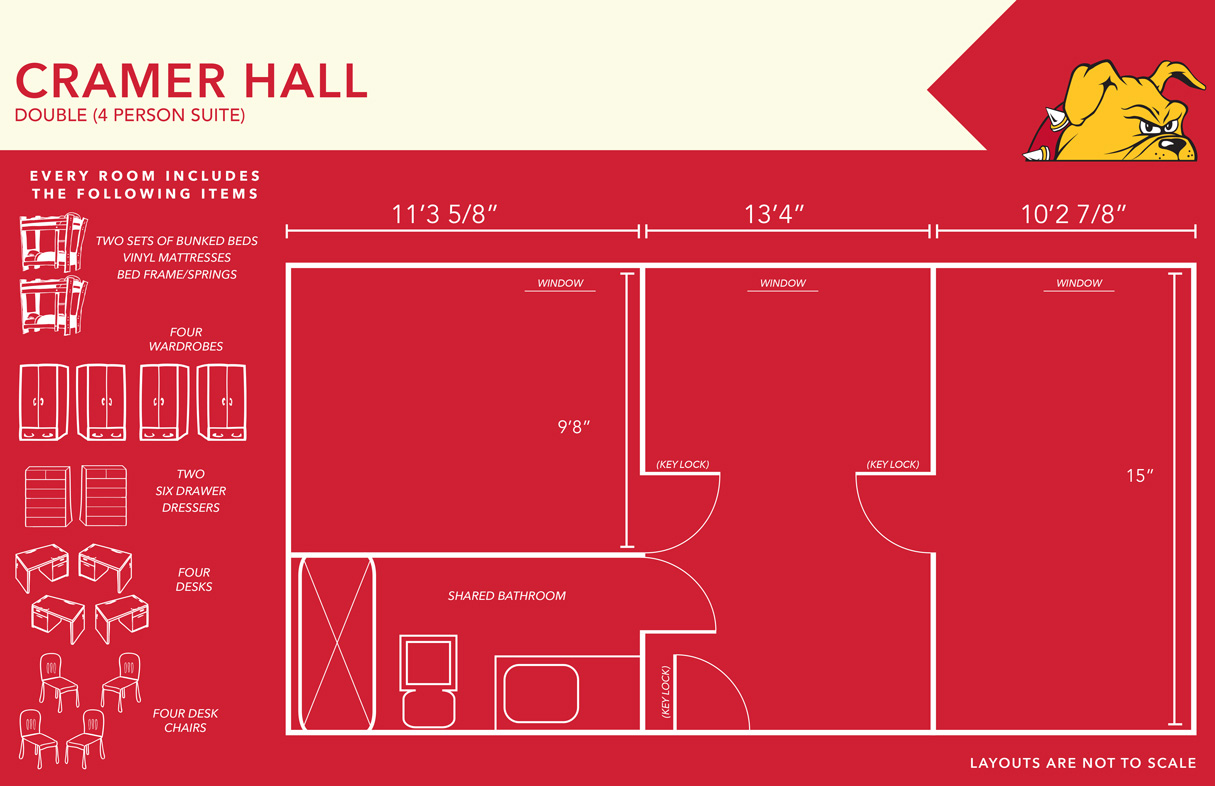 Cramer Hall Double 4 Person Suite