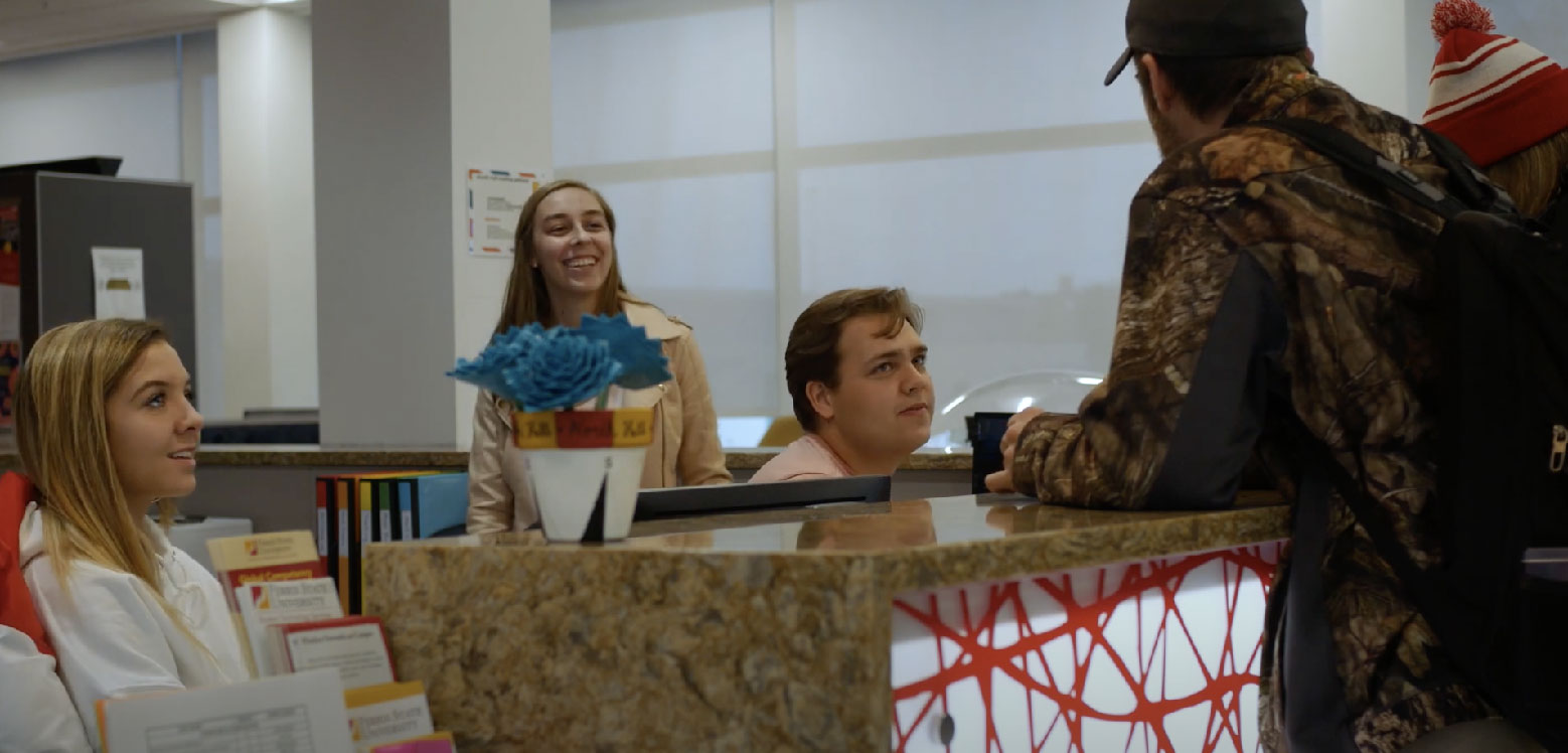 Students in residence hall