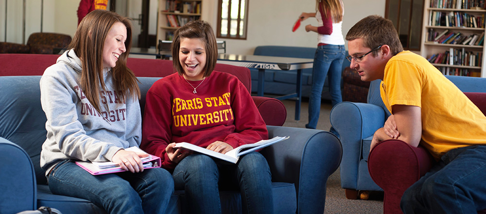 students in lobby