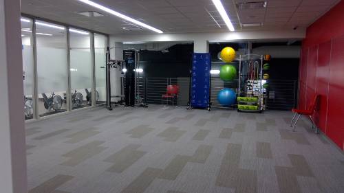 raised fitness area