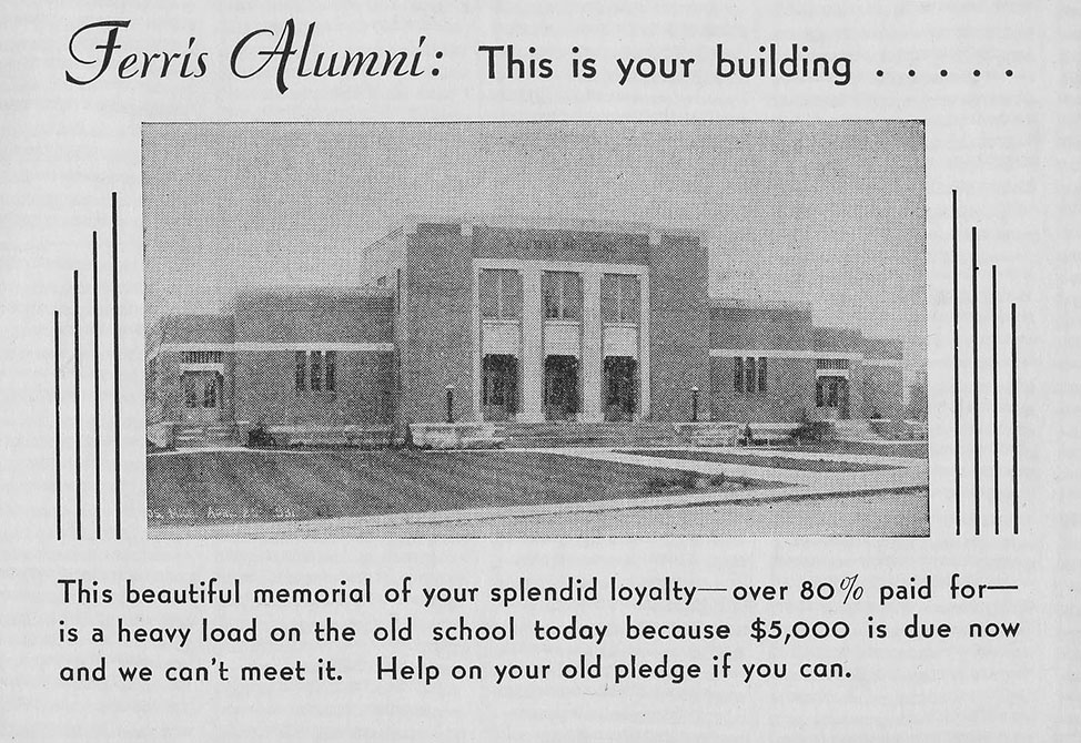 alumni building post card