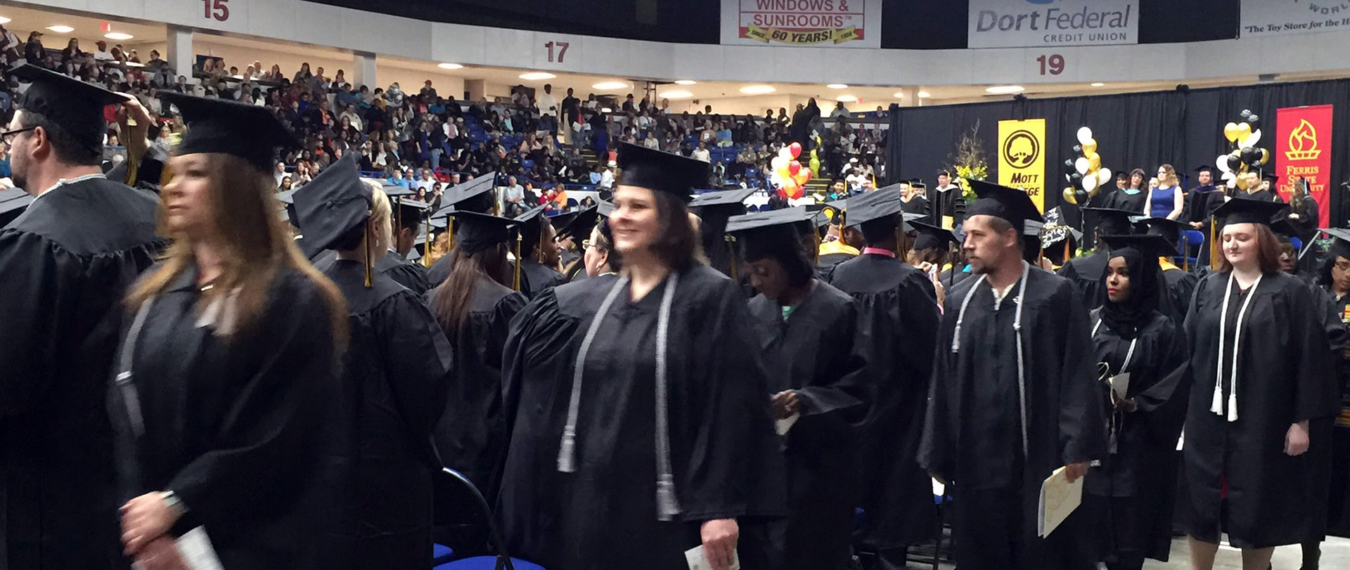 Students at the 2024 Mott Community College Commencement ceremony