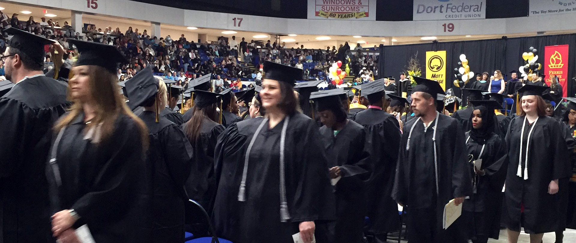 Students at the 2024 Mott Commencement ceremony